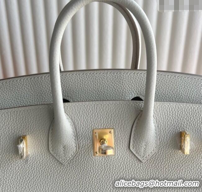 Market Sells Hermes Birkin 25cm Bag in Togo Calfskin Leather HE25 Cream White/Gold 2025 (Full Handmade)