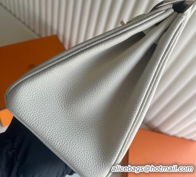 Market Sells Hermes Birkin 25cm Bag in Togo Calfskin Leather HE25 Cream White/Gold 2025 (Full Handmade)