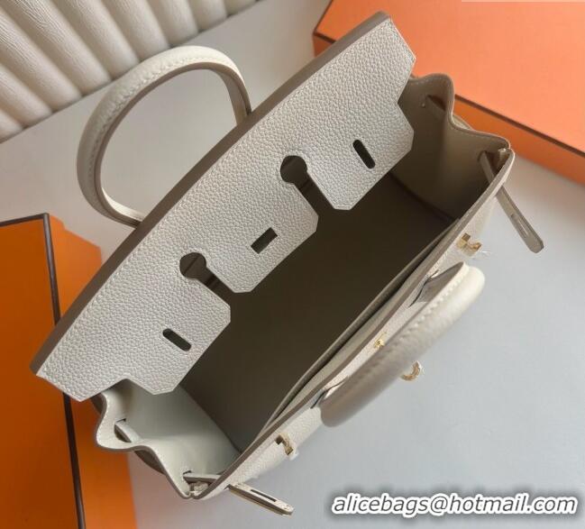 Market Sells Hermes Birkin 25cm Bag in Togo Calfskin Leather HE25 Cream White/Gold 2025 (Full Handmade)