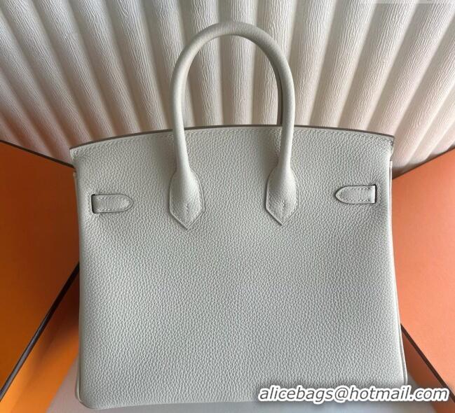Market Sells Hermes Birkin 25cm Bag in Togo Calfskin Leather HE25 Cream White/Gold 2025 (Full Handmade)