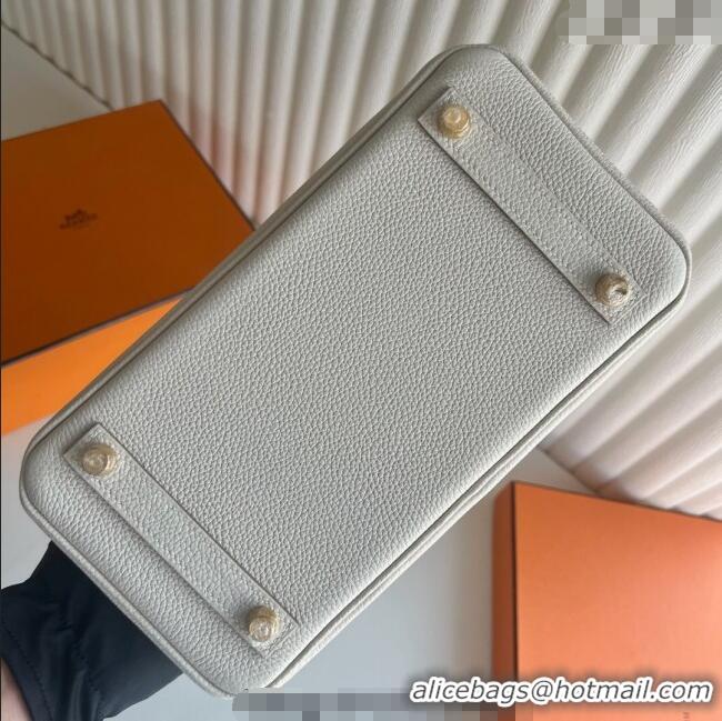 Market Sells Hermes Birkin 25cm Bag in Togo Calfskin Leather HE25 Cream White/Gold 2025 (Full Handmade)