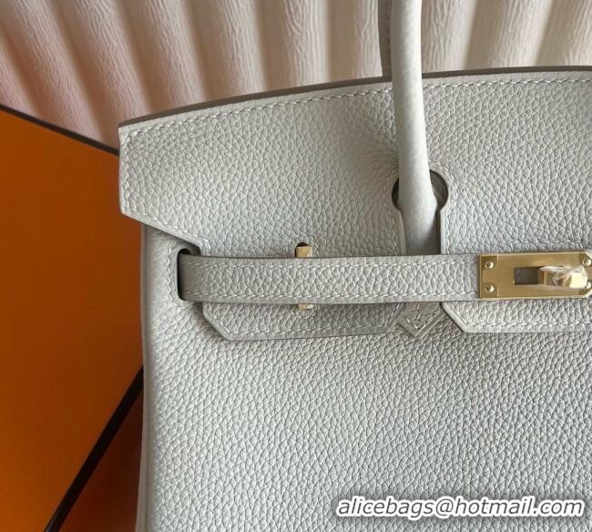 Market Sells Hermes Birkin 25cm Bag in Togo Calfskin Leather HE25 Cream White/Gold 2025 (Full Handmade)