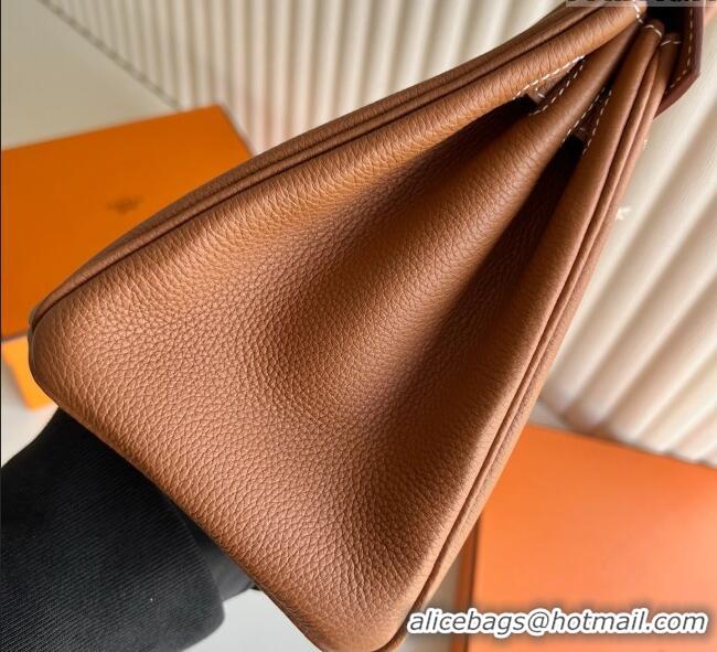 Original Discount Hermes Birkin 25cm Bag in Togo Calfskin Leather HE25 Brown/Silver 2025 (Full Handmade)