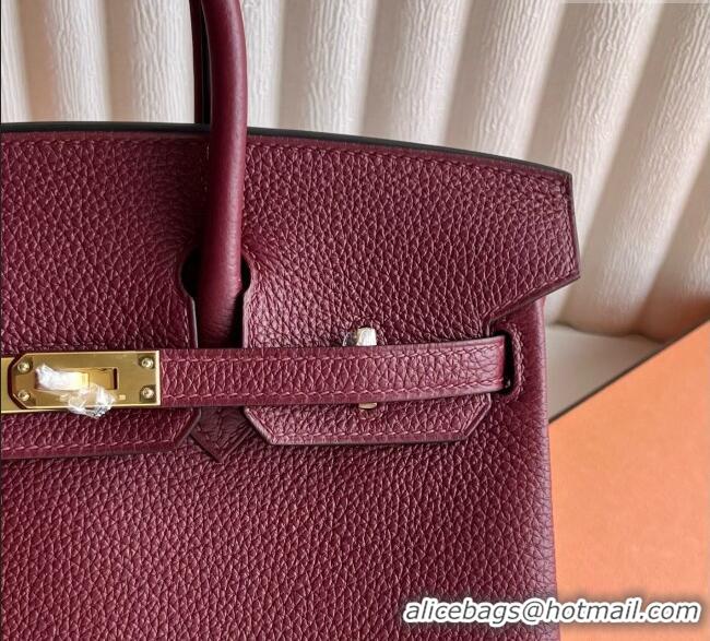 Buy Promotional Hermes Birkin 25cm Bag in Togo Calfskin Leather HE25 Hermes Red 2025 (Full Handmade)