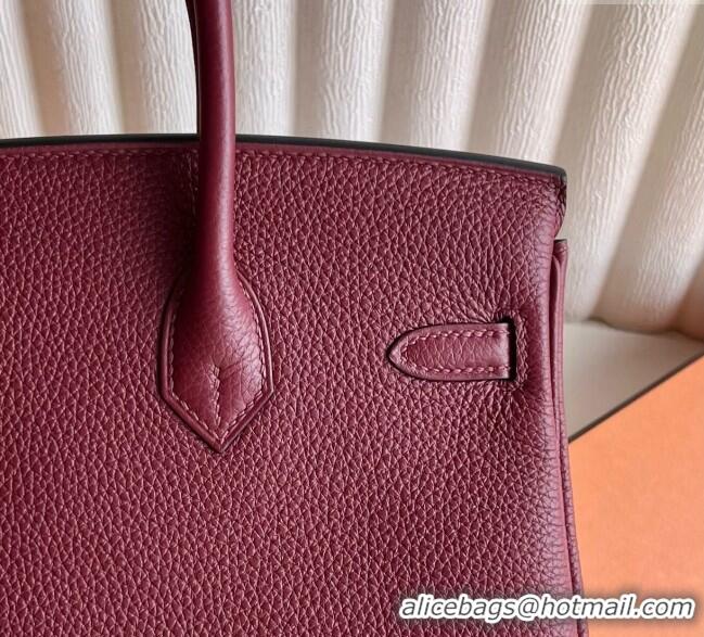 Buy Promotional Hermes Birkin 25cm Bag in Togo Calfskin Leather HE25 Hermes Red 2025 (Full Handmade)