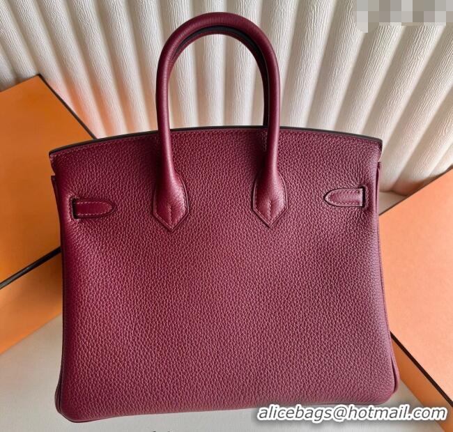 Buy Promotional Hermes Birkin 25cm Bag in Togo Calfskin Leather HE25 Hermes Red 2025 (Full Handmade)