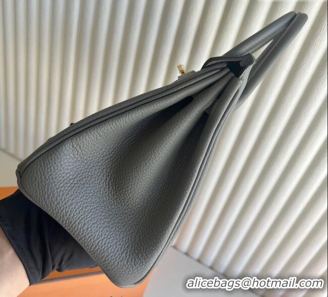 Most Popular Hermes Birkin 25cm Bag in Togo Calfskin Leather HE25 Cloud Grey 2025 (Full Handmade)