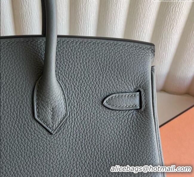 Most Popular Hermes Birkin 25cm Bag in Togo Calfskin Leather HE25 Cloud Grey 2025 (Full Handmade)