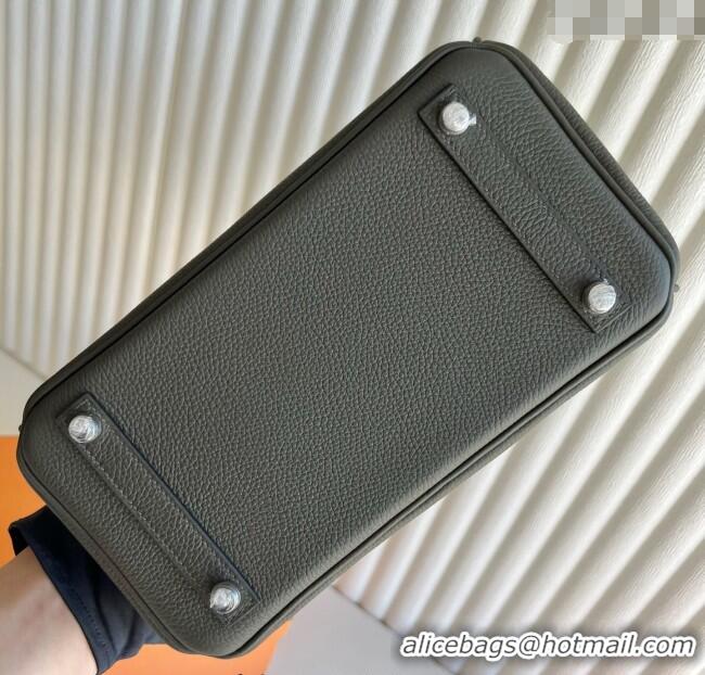 Luxury Discount Hermes Birkin 25cm Bag in Togo Calfskin Leather HE25 Dusty Green 2025 (Full Handmade)