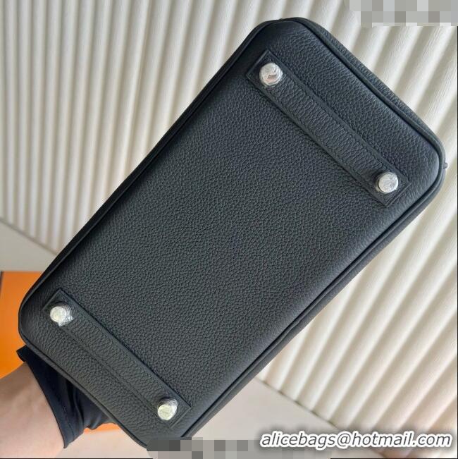 New Discount Hermes Birkin 25cm Bag in Togo Calfskin Leather HE25 Black/Silver 2025 (Full Handmade)