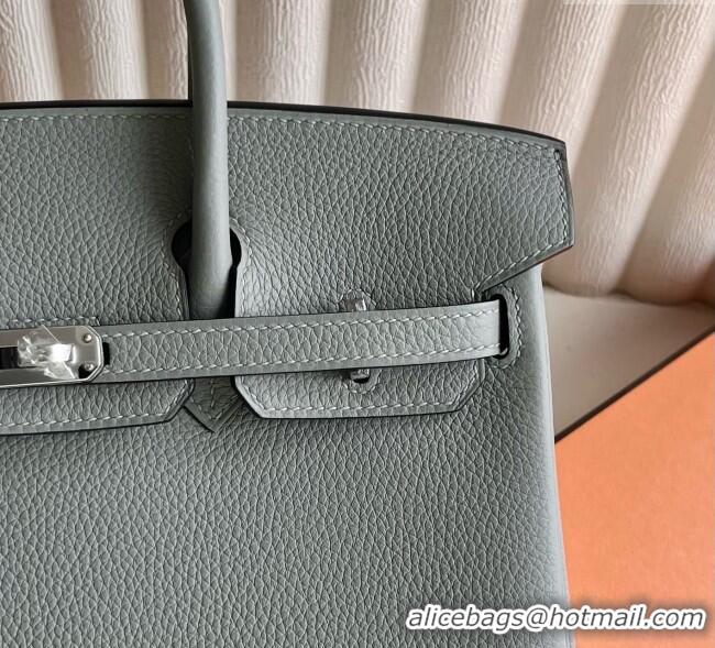 Discount Hermes Birkin 25cm Bag in Togo Calfskin Leather HE25 Sea Mew Grey 2025 (Full Handmade)