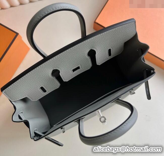 Discount Hermes Birkin 25cm Bag in Togo Calfskin Leather HE25 Sea Mew Grey 2025 (Full Handmade)