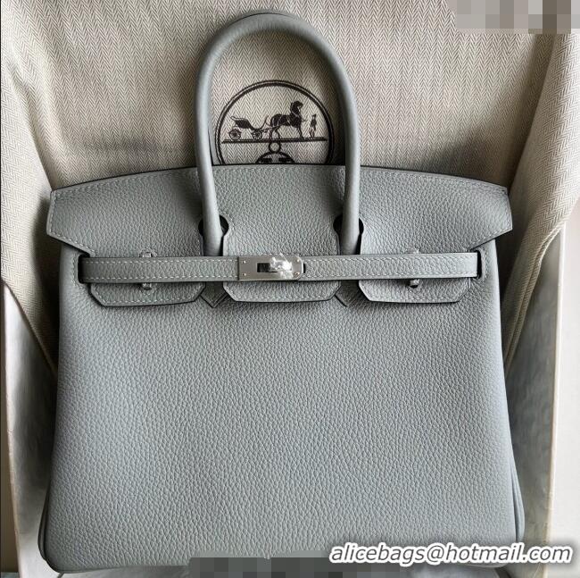 Discount Hermes Birkin 25cm Bag in Togo Calfskin Leather HE25 Sea Mew Grey 2025 (Full Handmade)