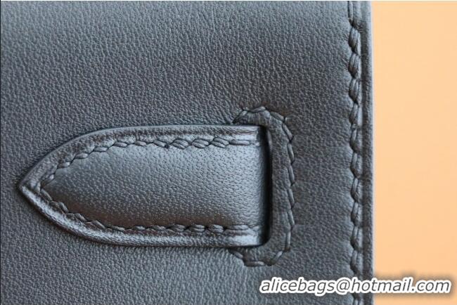 Affordable Price Hermes Kelly Cut Clutch Bag in Original Swift Leather H0307 Black/Gold (Full Handmade)