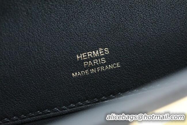 Affordable Price Hermes Kelly Cut Clutch Bag in Original Swift Leather H0307 Black/Gold (Full Handmade)