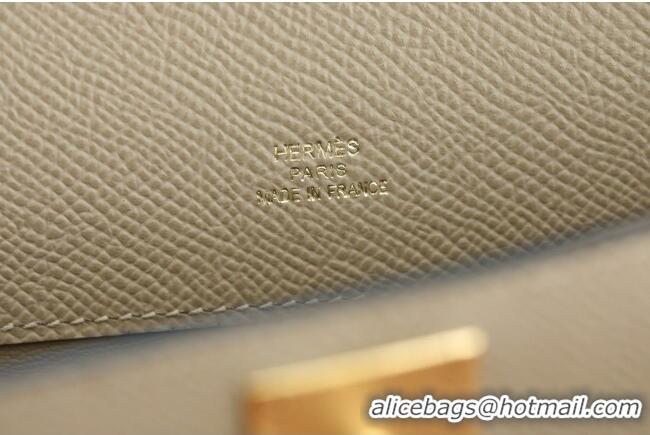 New Fashion Hermes Kelly Cut Clutch Bag in Original Swift Leather H0307 Trench Grey/Gold (Full Handmade)