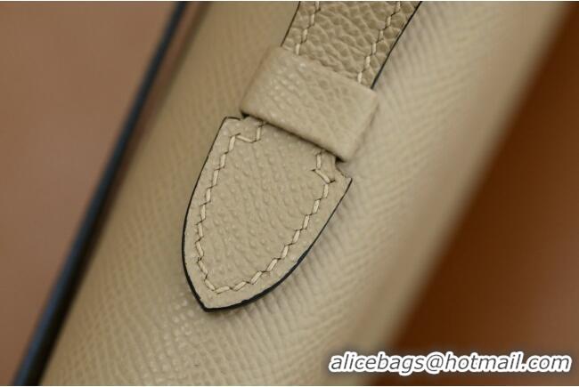 New Fashion Hermes Kelly Cut Clutch Bag in Original Swift Leather H0307 Trench Grey/Gold (Full Handmade)