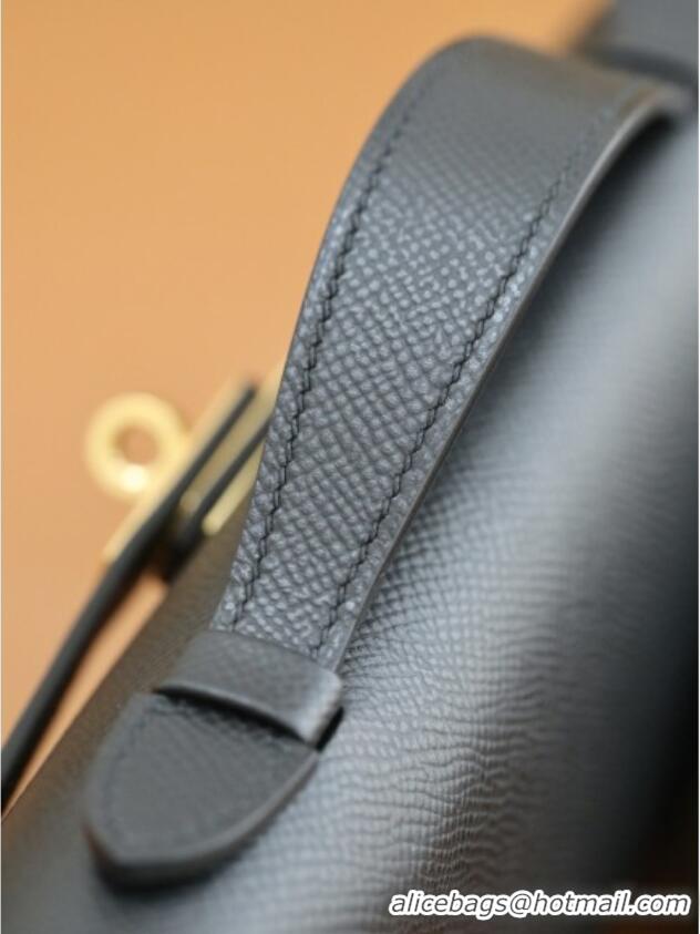 Spot Bulk Hermes Kelly Cut Clutch Bag in Original Swift Leather H0307 Black/Gold (Full Handmade)