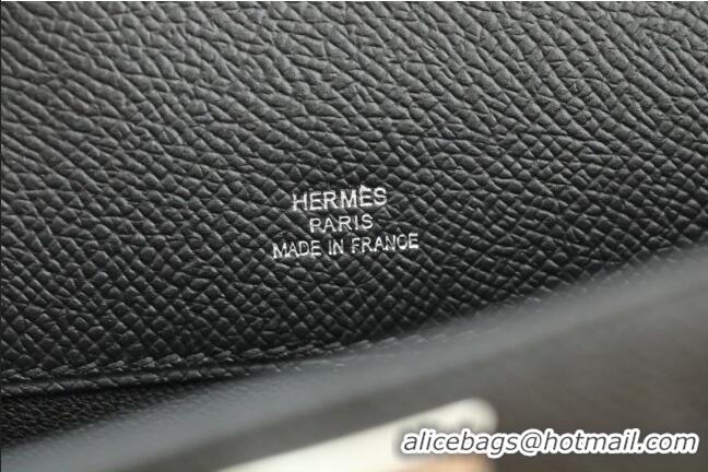 Trendy Design Hermes Kelly Cut Clutch Bag in Original Swift Leather H0307 Black/Silver (Full Handmade)