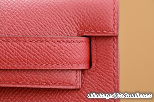 High Quality Hermes Kelly Cut Clutch Bag in Original Swift Leather H0307 National Flag Red/Gold (Full Handmade)