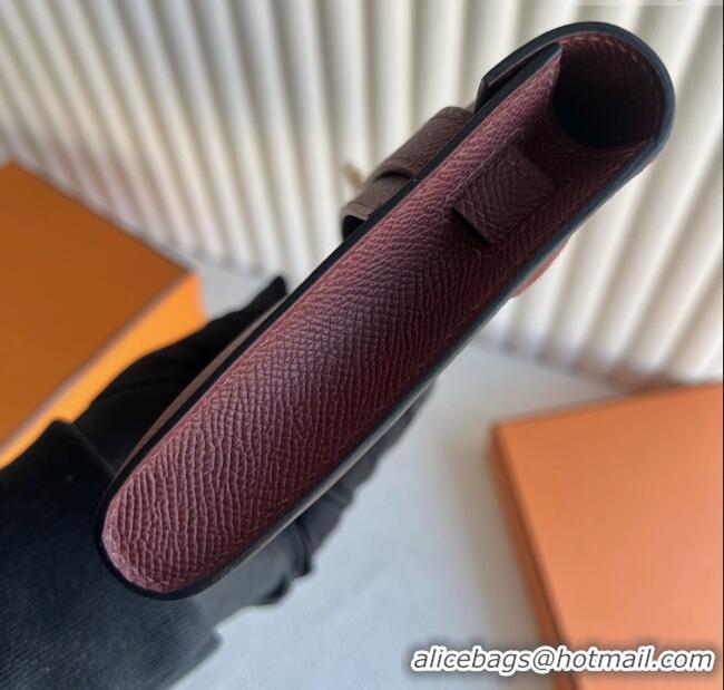 Market Sells Hermes Kelly Cut Clutch Bag in Original Epsom Leather CK55 Hermes Red/Gold (Full Handmade)