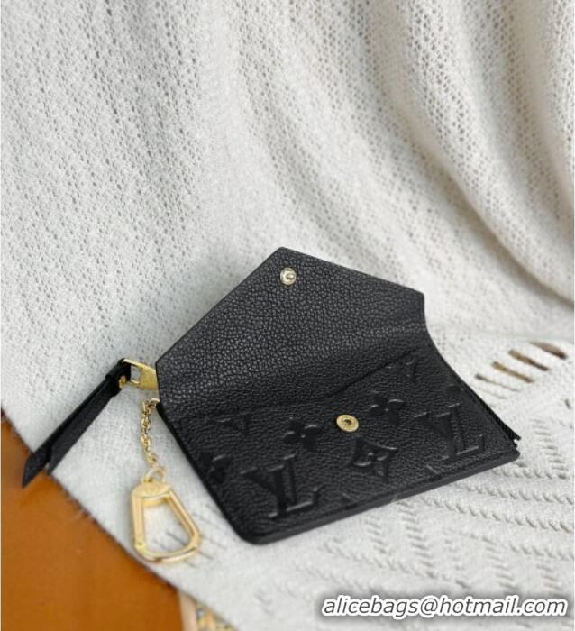 Top Design Louis Vuitton Card Holder Recto Verso Wallet in Black Monogram Empreinte Leather M69421 2025