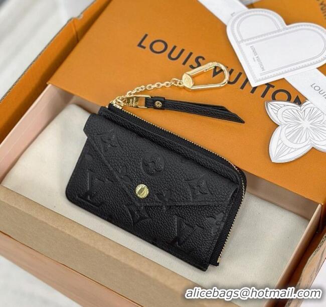 Top Design Louis Vuitton Card Holder Recto Verso Wallet in Black Monogram Empreinte Leather M69421 2025