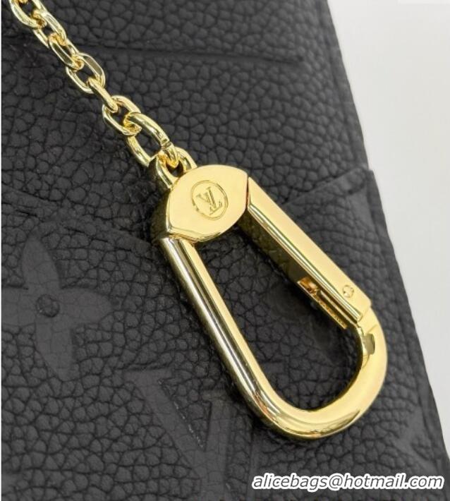 Top Design Louis Vuitton Card Holder Recto Verso Wallet in Black Monogram Empreinte Leather M69421 2025