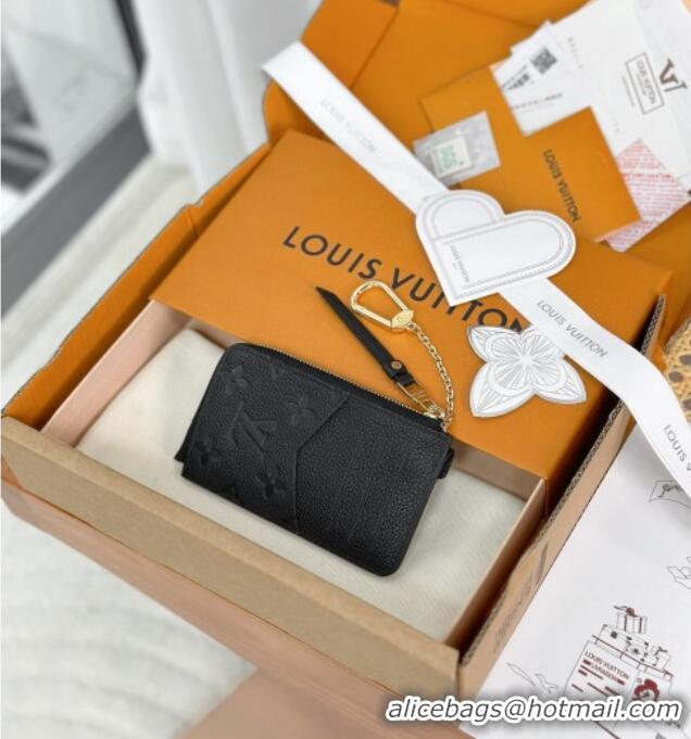 Top Design Louis Vuitton Card Holder Recto Verso Wallet in Black Monogram Empreinte Leather M69421 2025
