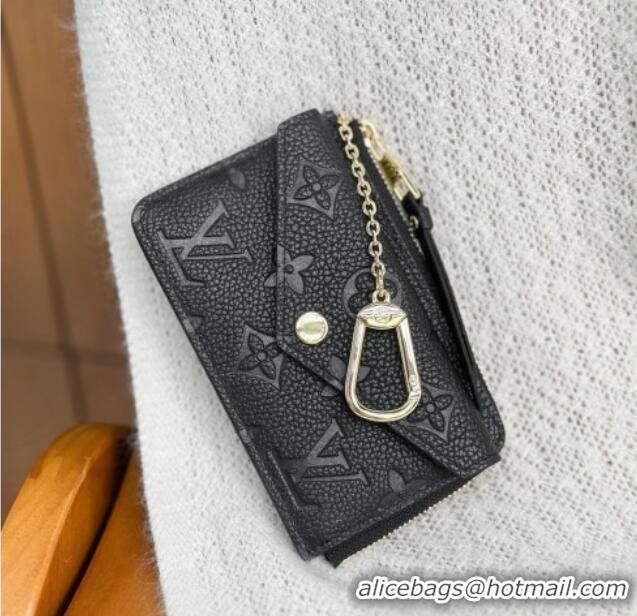 Top Design Louis Vuitton Card Holder Recto Verso Wallet in Black Monogram Empreinte Leather M69421 2025