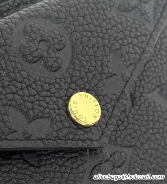 Top Design Louis Vuitton Card Holder Recto Verso Wallet in Black Monogram Empreinte Leather M69421 2025