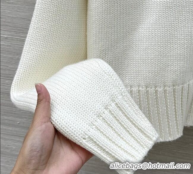 Good Looking Moncler Cashmere and Mink Fur Cardigan ML120101 White 2025