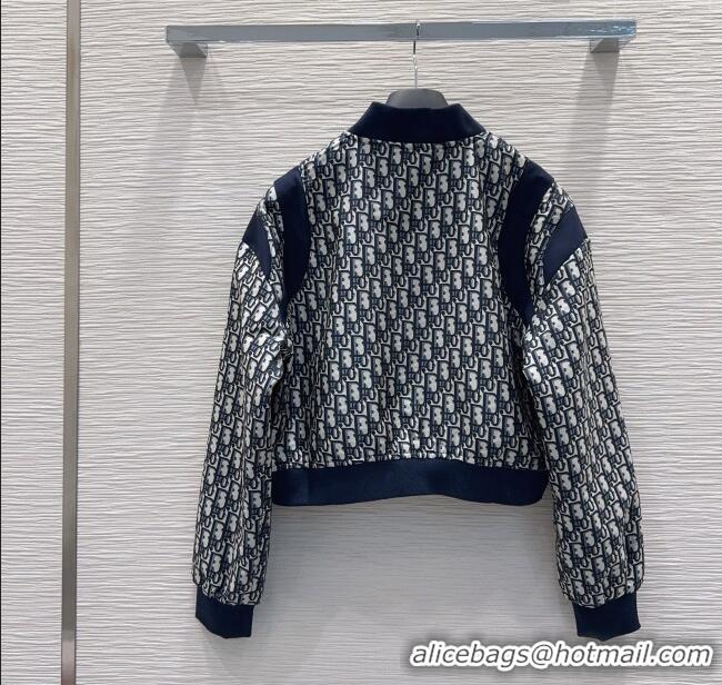Buy Discount Dior Oblique Jacket D112703 Blue 2025
