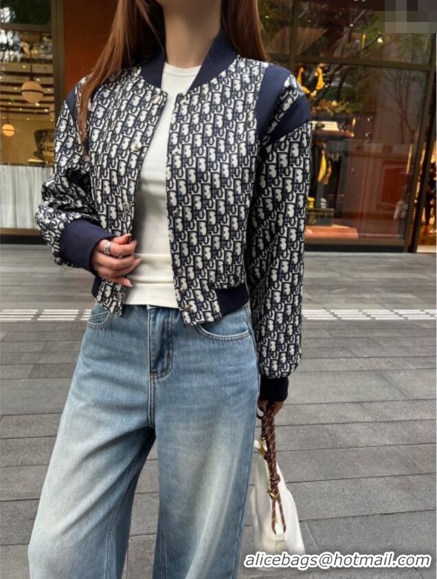 Buy Discount Dior Oblique Jacket D112703 Blue 2025