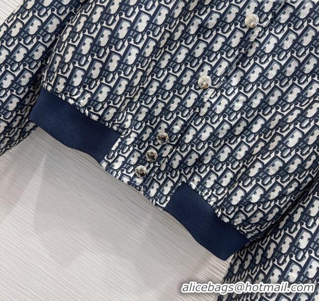 Buy Discount Dior Oblique Jacket D112703 Blue 2025