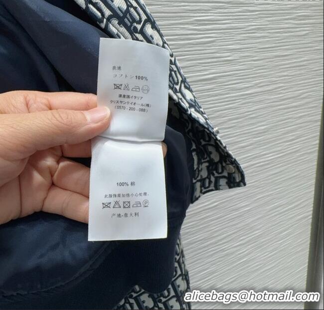 Buy Discount Dior Oblique Jacket D112703 Blue 2025