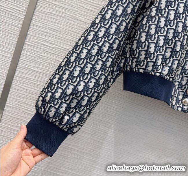 Buy Discount Dior Oblique Jacket D112703 Blue 2025