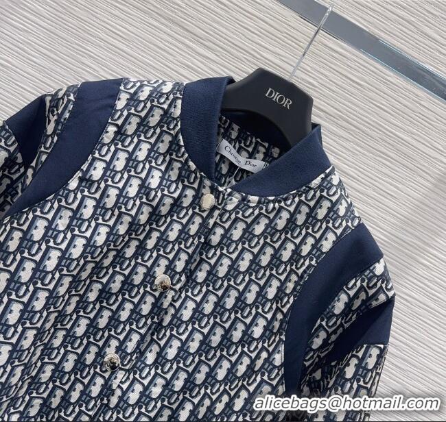 Buy Discount Dior Oblique Jacket D112703 Blue 2025