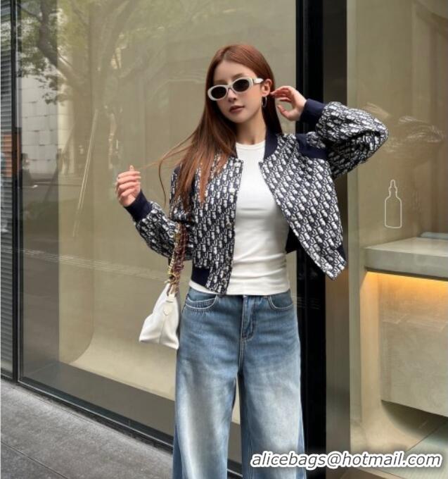 Buy Discount Dior Oblique Jacket D112703 Blue 2025