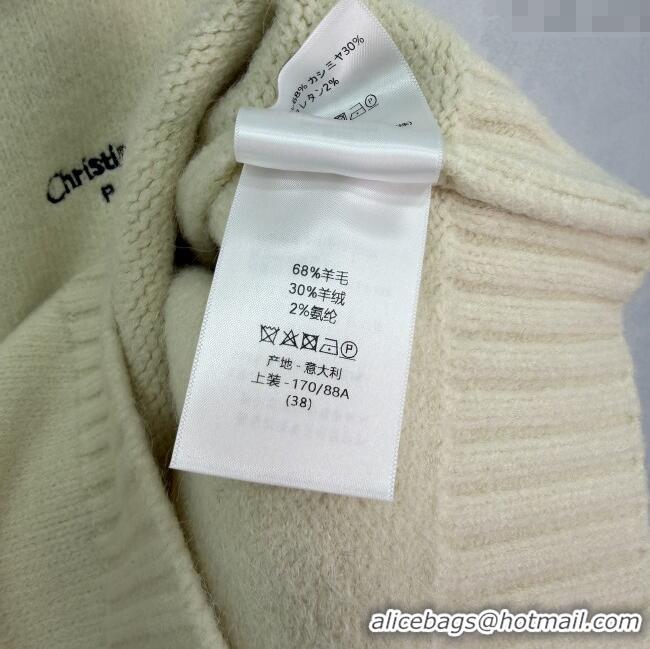 ​Super Quality Dior Wool Cashmere Cardigan DR120203 White 2025