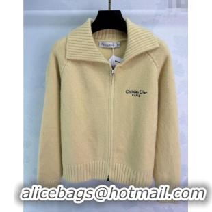 Best Product Dior Wool Cashmere Cardigan DR120203 Yellow 2025