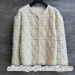Big Discount Dior Oblique Wool Blend Jacket DR120201 White 2025