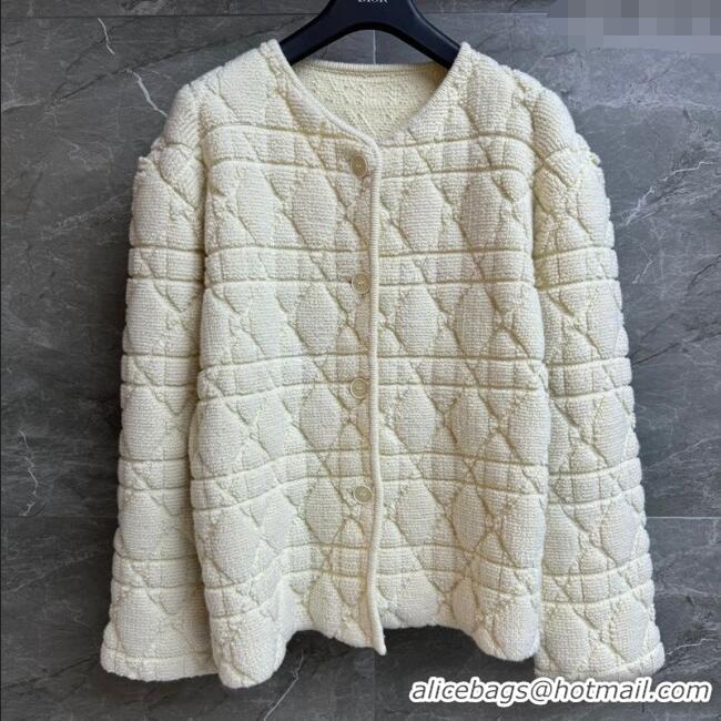 Big Discount Dior Oblique Wool Blend Jacket DR120201 White 2025