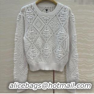 Luxury Cheap Dior Cotton Knit Sweater DR120244 White 2025
