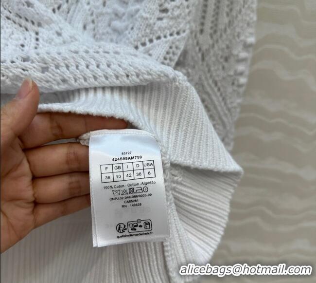 Luxury Cheap Dior Cotton Knit Sweater DR120244 White 2025