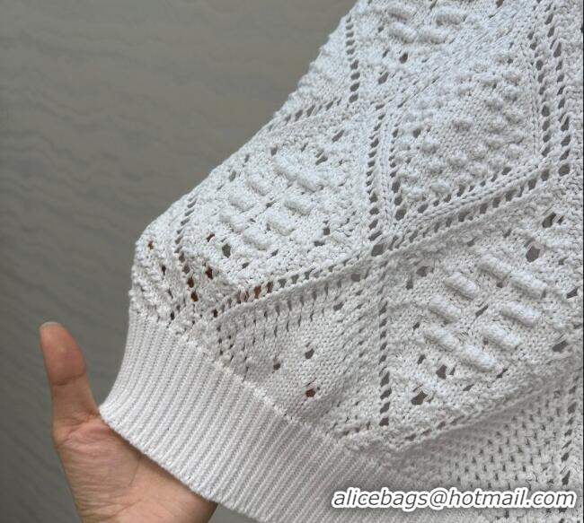 Luxury Cheap Dior Cotton Knit Sweater DR120244 White 2025