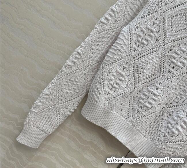 Luxury Cheap Dior Cotton Knit Sweater DR120244 White 2025