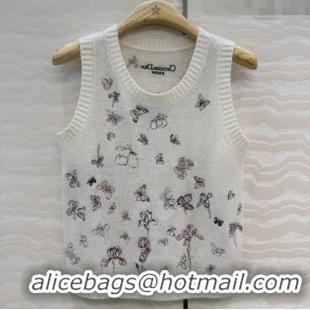 Grade Quality Dior Embroidered Alpaca Vest DR120277 White 2025