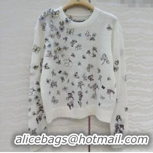 Best Quality Dior Embroidered Alpaca Sweater DR120277 White 2025