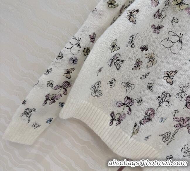 Best Quality Dior Embroidered Alpaca Sweater DR120277 White 2025